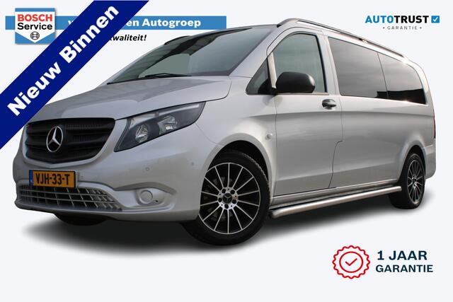 Mercedes-Benz VITO 116 CDI Extra Lang DC Comfort 6 P. | Incl. 12 maanden garantie | Trekhaak met 2000 kg trekgewicht | Achteruitrijcamera | Parkeersensoren | Cruise controle | Navigatie | Climate controle | Getinte ramen | Sidebar | Dakrails |
