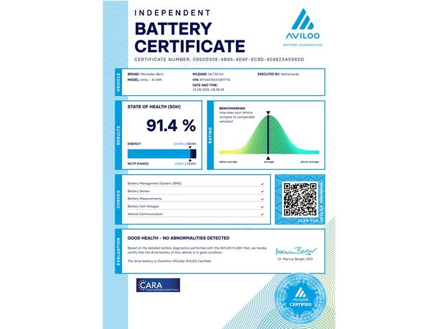 Mercedes-Benz VITO eVito Lang 41 kWh Airco/Camera SOH 91,4% 11-2020