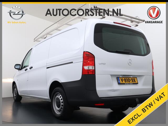Mercedes-Benz VITO 114CDI Automaat Lang 2X Schuifdeur Trekhaak Imperiaal Navi Camera Cruise Control Airco Bluetooth Pdc Euro 6 Betonplex Vloer Wandbetimmering 1e Eigenaar Origineel Nederlandse Auto