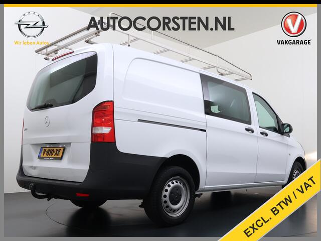 Mercedes-Benz VITO 114CDI Automaat Lang 2X Schuifdeur Trekhaak Imperiaal Navi Camera Cruise Control Airco Bluetooth Pdc Euro 6 Betonplex Vloer Wandbetimmering 1e Eigenaar Origineel Nederlandse Auto