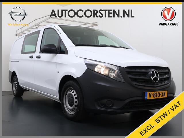 Mercedes-Benz VITO 114CDI Automaat Lang 2X Schuifdeur Trekhaak Imperiaal Navi Camera Cruise Control Airco Bluetooth Pdc Euro 6 Betonplex Vloer Wandbetimmering 1e Eigenaar Origineel Nederlandse Auto