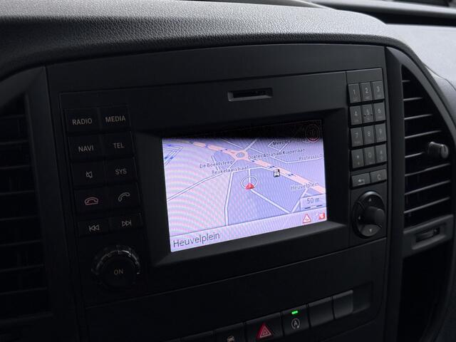 Mercedes-Benz VITO 114CDI Automaat Lang 2X Schuifdeur Trekhaak Imperiaal Navi Camera Cruise Control Airco Bluetooth Pdc Euro 6 Betonplex Vloer Wandbetimmering 1e Eigenaar Origineel Nederlandse Auto