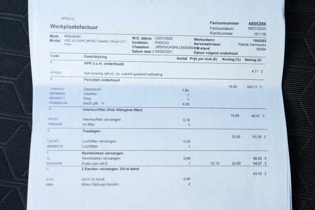 Mitsubishi ASX 2.0 150 PK Pure RIJKLAAR INCL:GARANTIE. | Clima | Trekhaak | Zwarte 16 INCH LMV | Cruise | DAB | Navi | LED |
