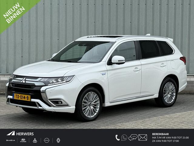 Mitsubishi OUTLANDER 2.4 PHEV Instyle / Full Options! / Dealer Onderhouden / Trekhaak 1.500 KG Trekgewicht / Schuif- & Kanteldak / Lederen Bekelding / Stoel- & Stuurverwarmng / Adaptieve Cruise Control / Climate Control / Fabrieksgarantie t/m 07-12-2026 /