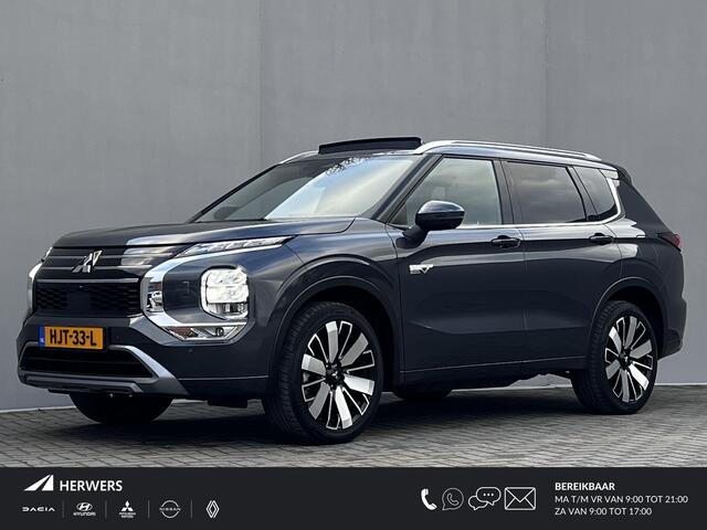 Mitsubishi OUTLANDER 2.4 PHEV Instyle 4WD S-AWC Automaat / Fabrieksgarantie tot 04-2033 / Leder / NL auto / Stoelventilatie / Stuur-, stoel- en achterbankverwarming / Navigatie / Elektrische stoelen en klep / HUD / Cam 360° / snelladen / 20" LM wielen /