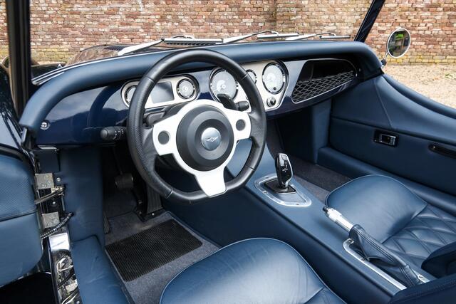 Morgan Plus 6 "The all-new Morgan PlusSix" only 15000 kms from new! Thoughtfully composed in Azurite Blue with British Blue grained leather - Noble Blue Box Waeve carpet - and the tunnel also in blue leather, Newly delivered in Belgium, Well-equipped with "non-standard" options, It features the "Easy-up System" roof - A nice option, "The first owner chose a Morgan instead of a Porsche like everyone else",