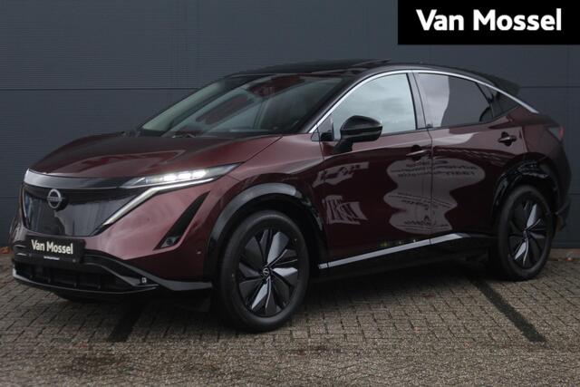 Nissan Ariya Evolve 91 kWh 240pk | Bose Audio | Draadloze Apple Carplay & Android Auto | Afneembare Trekhaak | Elektrisch Verstelbare Stoelen | Stoel/Stuurwiel Verwarming | Nieuw!