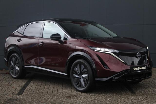 Nissan Ariya Evolve 91 kWh 240pk | Bose Audio | Draadloze Apple Carplay & Android Auto | Afneembare Trekhaak | Elektrisch Verstelbare Stoelen | Stoel/Stuurwiel Verwarming | Nieuw!
