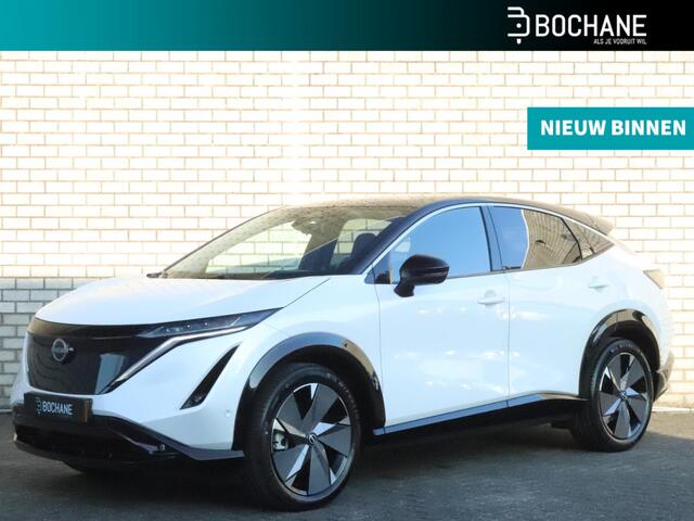Nissan Ariya 63 kWh Evolve | 22kW Lader | 20" LMV | El. Dak | Navigatie | Rondomzichtcamera | El. Achterklep |