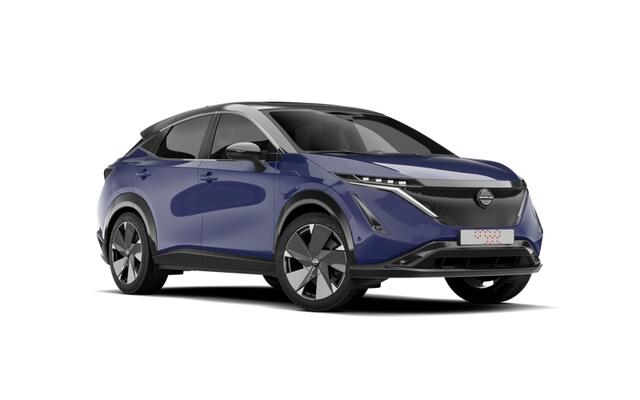 Nissan Ariya 63kWh Batterij 217 1AT Evolve + 20" Lichtmetalen velgen & aerocover + 22kW ingebouwde lader | 12.3" dubbel TFT-scherm | 19" lichtmetalen velgen + aerocover | 20" lichtmetalen velgen met aero cover