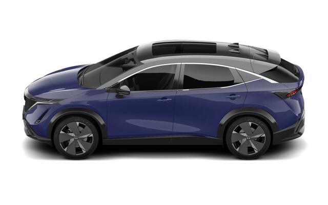 Nissan Ariya 63kWh Batterij 217 1AT Evolve + 20" Lichtmetalen velgen & aerocover + 22kW ingebouwde lader | 12.3" dubbel TFT-scherm | 19" lichtmetalen velgen + aerocover | 20" lichtmetalen velgen met aero cover