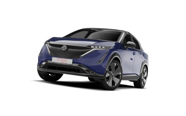 Nissan Ariya 63kWh Batterij 217 1AT Evolve + 20" Lichtmetalen velgen & aerocover + 22kW ingebouwde lader | 12.3" dubbel TFT-scherm | 19" lichtmetalen velgen + aerocover | 20" lichtmetalen velgen met aero cover