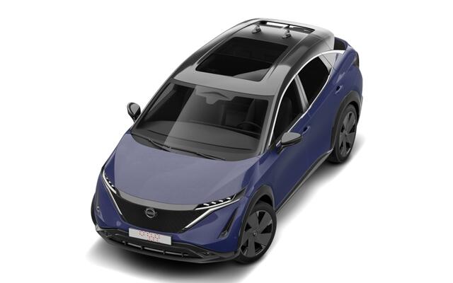 Nissan Ariya 63kWh Batterij 217 1AT Evolve + 20" Lichtmetalen velgen & aerocover + 22kW ingebouwde lader | 12.3" dubbel TFT-scherm | 19" lichtmetalen velgen + aerocover | 20" lichtmetalen velgen met aero cover