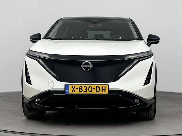 Nissan Ariya Advance 91 kWh airco automatisch | Apple Carplay/Android | cruise control adaptief met Stop&Go en stuurhulp | lederen/stof bekleding | lichtmetalen velgen 19" | navigatiesysteem full map |voorstoelen verwarmd | warmtepomp |