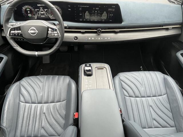 Nissan Ariya Evolve 91 kWh / 10 Jaar Nissan More / 100% Dealer Onderhouden /Schuif-Kantel Dak / Stoelventilatie / Stuurverwarming / Elektrisch Verstelbare Bst.stoel Met Geheugen / Elektrische Achterklep / Adaptieve Cruise Control / Apple Carplay/Android Auto /