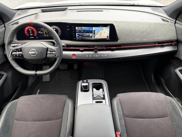 Nissan Ariya e-4ORCE Nismo 91 kWh / 435PK / 417KM WLTP / Alcantara Interieur / F1-Remlicht / Adaptieve Cruise Control / Verwarmde Voorstoelen / Elektr. Voorstoelen / 360 Camera / Elektr. Achterklep / Apple Carplay&Android Auto / Warmtepomp