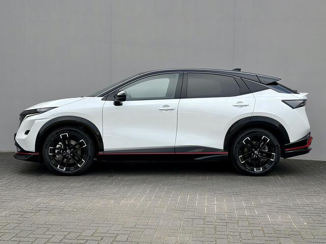 Nissan Ariya e-4ORCE Nismo 91 kWh / 435PK / 417KM WLTP / Alcantara Interieur / F1-Remlicht / Adaptieve Cruise Control / Verwarmde Voorstoelen / Elektr. Voorstoelen / 360 Camera / Elektr. Achterklep / Apple Carplay&Android Auto / Warmtepomp