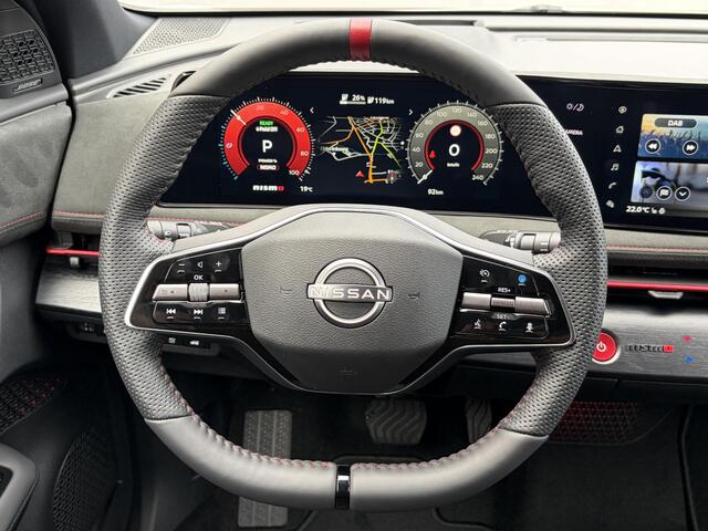 Nissan Ariya e-4ORCE Nismo 91 kWh / 435PK / 417KM WLTP / Alcantara Interieur / F1-Remlicht / Adaptieve Cruise Control / Verwarmde Voorstoelen / Elektr. Voorstoelen / 360 Camera / Elektr. Achterklep / Apple Carplay&Android Auto / Warmtepomp