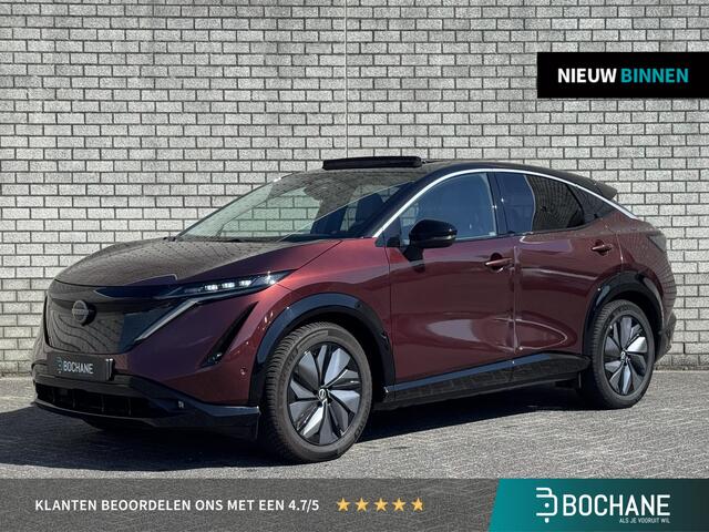 Nissan Ariya Evolve 91 kWh | Stoelverwarming + Ventilatie | BOSE-Audio | Schuif-/kanteldak | 360° Camera | Trekhaak | Stuurverwarming |