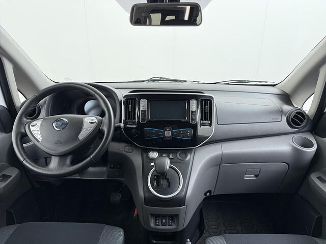 Nissan E-NV200 Evalia 7-Persoons SOH 93% 40kWh Camera Navi Stoel+Stuurverwarming Cruise Control Ecc Connect Edition Schuifdeuren Privacy Glas Lmv Regen+Lichtsensor Isofix Keyless 1e Eigenaar Origineel Nederlandse Bus
