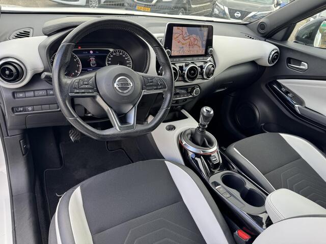 Nissan JUKE 1.0 DIG-T N-Design Interior Pack 'Chic White' | Navigatie | Camera | Apple Carplay/Android Auto | Stoelverwarming | BOSE Audio | 19'' Velgen | Rijklaarprijs!