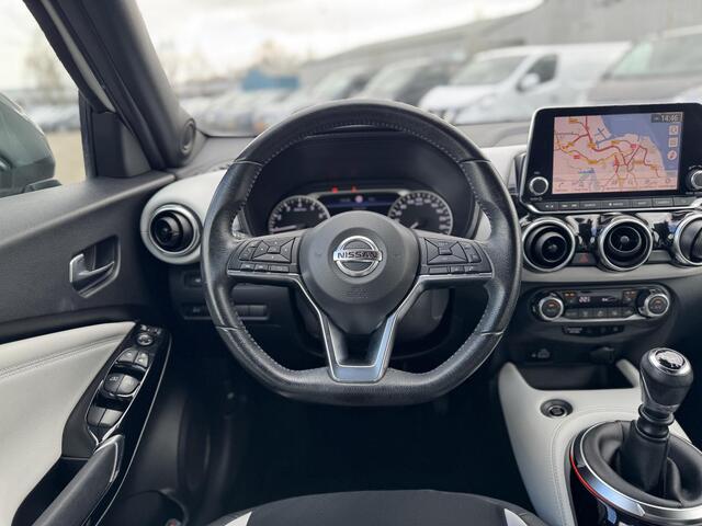 Nissan JUKE 1.0 DIG-T N-Design Interior Pack 'Chic White' | Navigatie | Camera | Apple Carplay/Android Auto | Stoelverwarming | BOSE Audio | 19'' Velgen | Rijklaarprijs!