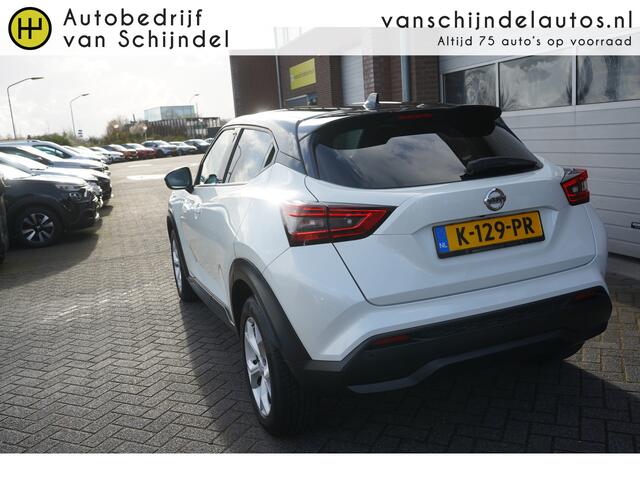 Nissan JUKE 1.0 DIG-T 115PK BUSINESS EDITION LUXE ORIGINEEL NEDERLANDS TWO TONE CAMERA PDC V+A ANDROID/APPLECARPLAY NAVI STOEL+VOORRUITVERWARMING ECC AIRCO CRUISE BLUETOOTH 17INCH ENZ...