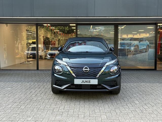 Nissan JUKE 1.6 Hybrid Pulse FAP aero velgen NIEUW UIT VOORRAAD LEVERBAAR | Bose geluidsinstallatie | Lederen bekleding | Parkeersensoren voor- en achter | Adaptieve Cruise Control | Apple CarPlay & Android Auto | Climate Control | 10 jaar fabrieksgarantie