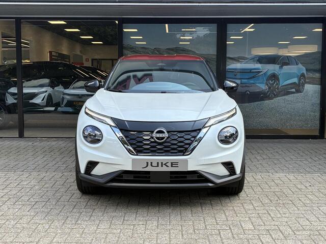 Nissan JUKE 1.6 Hybrid Redline Edition NIEUW UIT VOORRAAD LEVERBAAR | Parkeersensoren voor- en achter | Lederen bekleding | Stoelverwarming | Adaptieve Cruise Control | Stuur- en voorruitverwarming | Navigatiesysteem | Redline Edition | 10 jaar fabrieksgarantie
