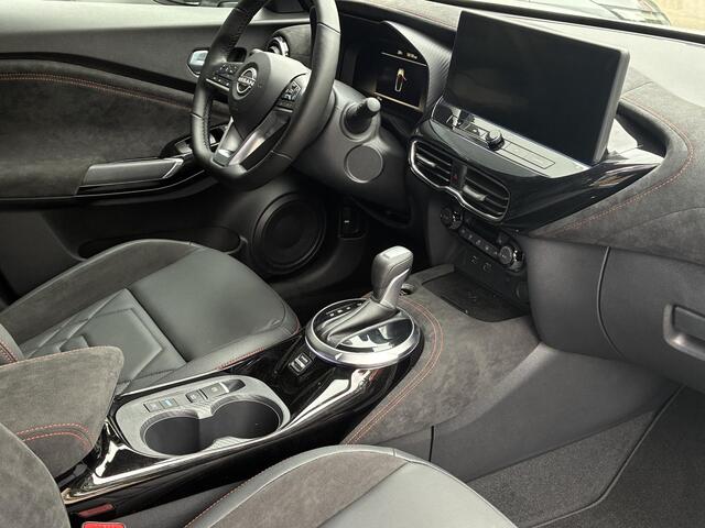 Nissan JUKE 1.6 Hybrid Redline Edition NIEUW UIT VOORRAAD LEVERBAAR | Parkeersensoren voor- en achter | Lederen bekleding | Stoelverwarming | Adaptieve Cruise Control | Stuur- en voorruitverwarming | Navigatiesysteem | Redline Edition | 10 jaar fabrieksgarantie