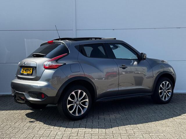 Nissan JUKE 1.6 Tekna / Elektrisch Schuif-/Kanteldak / Panoramadak / Navigatie / Achteruitrijcamera Rondomzicht / Cruise Control / Climate Control / Bluetooth / Stoelverwarming / Lane Assist / Keyless / DAB /