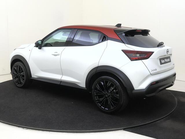 Nissan JUKE Hybrid 143 6AT Red-line Edition 143PK | Rijklaarprijs! | Limited Edition 1 of 25 | Rode Details | BOSE Audio | Adaptieve Cruise Control | 360 Camera | Stoel,- Stuur en Voorruitverwarming | 19'' Inch Zwarte Velgen | Zwart Leder Interieur | Apple CarPlay & Android Auto | Nieuw uit voorraad leverbaar!
