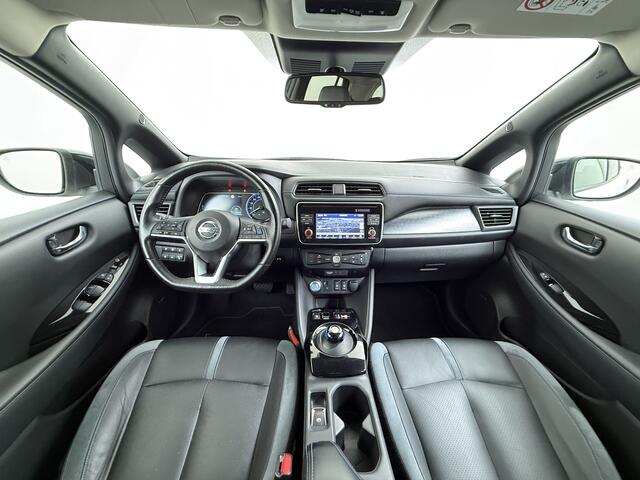 Nissan LEAF Tekna 40kWh Leer Bose®-Hifi Apple Carplay Android Auto Adap.Cruise 360°Camera Navi Ecc Stoel+Stuurverwarming Keyless DAB Dodehoek detector Rijstrooksensor Uitparkeer waarschuwing Verkeersbord detectie Bluetooth Privacy Glas Lmv 17" SOH 87.7% Origineel Ned