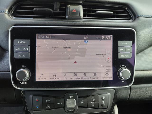 Nissan LEAF e+ N-Connecta 62kWh Adap.Cruise Warmtepomp Leder+Verwarmd 360°Camera Ecc Stuurverwarming Navi Apple Carplay/Android Auto Lmv Privacy Glas Isofix DAB Bluetooth Led Dodehoekdetectie 1e Eigenaar Origineel Nederlandse Auto