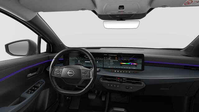 Nissan LEAF Advance 75 kWh | 18" lichtmetalen velgen met diamond cut | 3D-signatuur achterlichten en een doorlopende frontsignatuurlamp met verlicht Nissan-logo | Blind Spot (Warning & Intervention)
