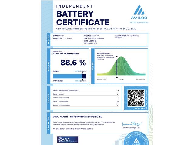 Nissan LEAF N-Connecta 40 kWh ?SOH 88.6% ?Navigatie ?360° Camera ?BLIS ?Adaptive Cruise ?Apple Carplay & Android auto ?Stuur- Stoelverwarming ?Parkeersensoren ?Lichtmetaal – foto 2