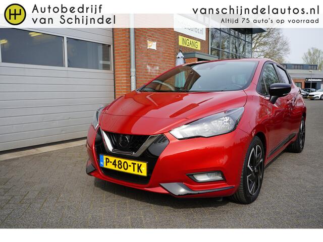 Nissan MICRA 1.0 IG-T N-DESIGN ORIGINEEL NL KEURIGE NETTE STAAT NAVIGATIE ANDROID/APPLECARPLAY AIRCO CRUISECONTROL PARKEERSENSOREN RIJSTROOKSENSOR BLUETOOTH 4X ELECTR.RAMEN/SPIEGELS