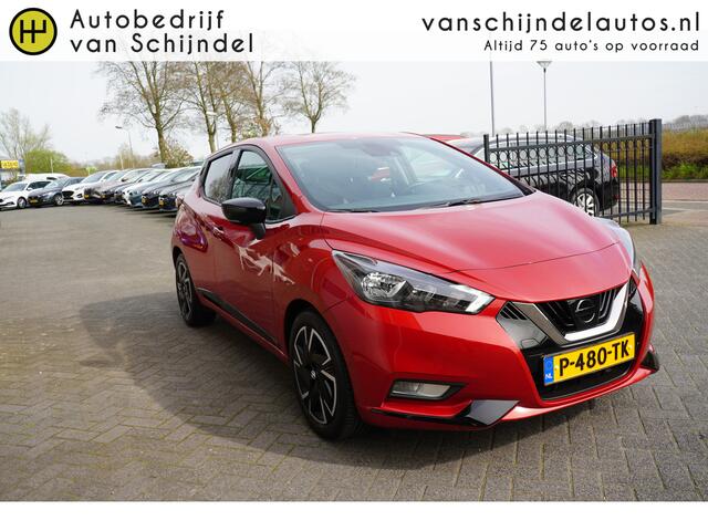Nissan MICRA 1.0 IG-T N-DESIGN ORIGINEEL NL KEURIGE NETTE STAAT NAVIGATIE ANDROID/APPLECARPLAY AIRCO CRUISECONTROL PARKEERSENSOREN RIJSTROOKSENSOR BLUETOOTH 4X ELECTR.RAMEN/SPIEGELS