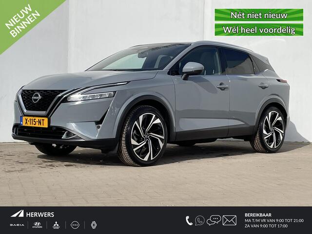 Nissan QASHQAI 1.3 MHEV Xtronic Tekna Plus / Panoramadak / Cruise Control Adaptief / Rondomzicht Camera / Lederen bekleding / Trekhaak (1800kg)