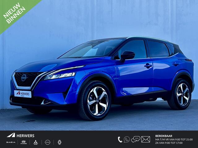 Nissan QASHQAI 1.3 MHEV Xtronic N-Connecta Automaat /1800kg Trekgewicht / Design Pakket Panorama dak / Two Tone / Stuur- stoel- en voorruitverwarming / Navi / Apple Carplay Android /