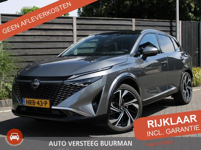Nissan QASHQAI Tekna Plus 1.3 MHEV 158PK Xtronic Automaat Navigatie, Rondomzichtcamera, Keyless, Stoel, Stuur en Voorruitverwarming, Massage, Elektrische Klep, Leder-Alcantara