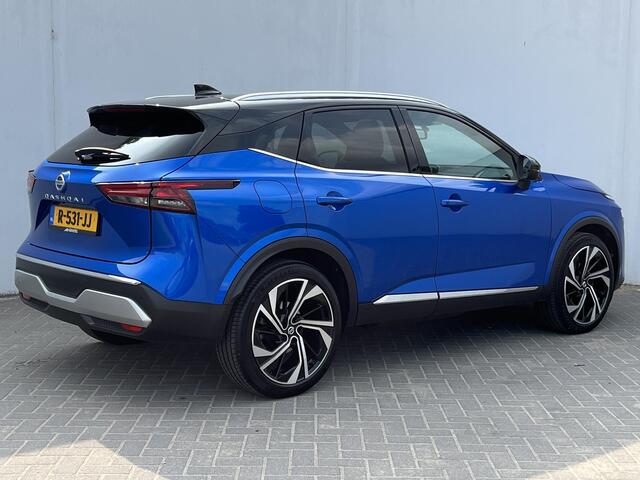 Nissan QASHQAI 1.3 MHEV Xtronic Tekna Plus Automaat / 100% Dealer onderhouden / 4x4 / Elektrische Achterklep / Head-Up Display / 360° Camera / Panorama-dak / Massage functie & Geheugenset / Apple Carplay & Android Auto / Adaptieve Cruise Control / Keyless Entry & Start 