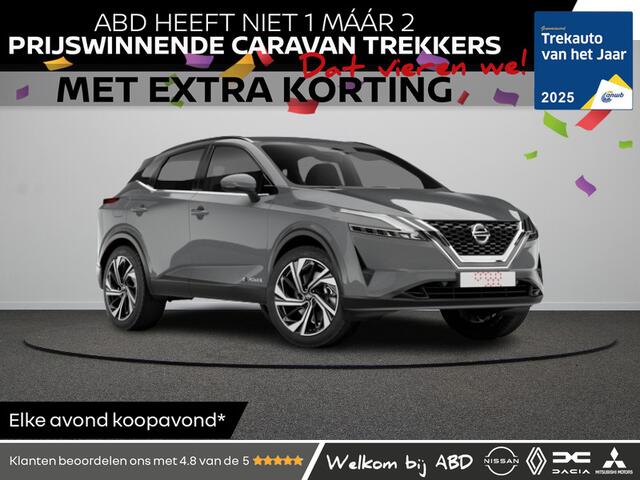 Nissan QASHQAI N-Connecta + Panoramisch glazen dak + Cold Pack e-Power 190 | 12.3" TFT digitale cockpit | Audiosysteem met DAB, Apple Carplay & Android Auto, USB-aansluiting, stuurwielbediening en 6 luidsprekers | Blind Spot Warning & Intervention (BSW + BSI)