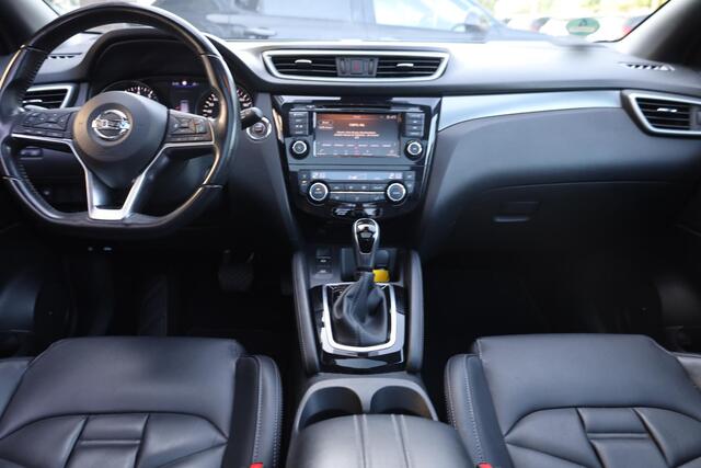 Nissan QASHQAI 1.3 DIG-T Tekna + LEER 360-CAMERA CARPLAY TREKH-AFN. PANO DAB BOSE RUIT+STOELVERW. MEMORY 19"LMV ZWARTE-HEMEL ACC ENZ!