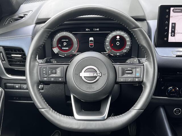 Nissan QASHQAI 1.3 MHEV Xtronic 158 Tekna Plus Automaat / Dealer onderhouden / Panorama dak / Cold Pack / Adapt. CC / Camera 360° / HUD / Navigatie / Apple Carplay Android / 19" LM wielen met All Season banden /