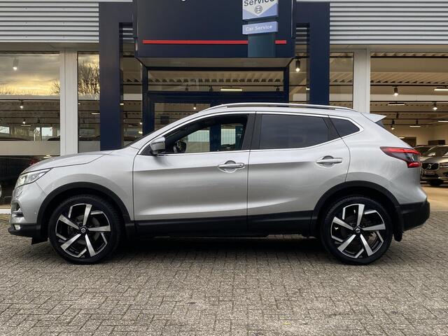 Nissan QASHQAI 1.3 DIG-T Tekna + / Automaat / Vol-Leder / Panodak / Elektr.-Stoelen met Geheugen / Stoelverwarming / 360°-Camera / Bose-Premium Audio / Cruise-Control / Climate-Control / Apple-Carplay & Android-Auto / Keyless / LED / DAB Radio-Bluetooth / Navi / PDC V+A