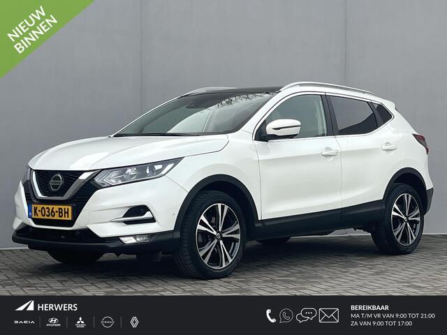 Nissan QASHQAI 1.3 DIG-T Tekna / Dealeronderhouden / Trekhaak (1500kg) / Panoramadak / Stuur- & Stoelverwarming / Rondzichtcamera / Adaptieve Cruise Control / Voorruitverwarming / Navigatie / Apple Carplay/Android Auto / Climate Control /