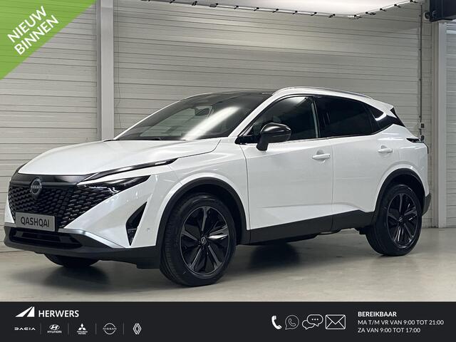 Nissan QASHQAI 1.5 e-Power Tekna / ¤4000,- Eindejaarsvoordeel / Nieuw uit Voorraad Leverbaar / Panoramadak / Stoel- en Stuurverwarming / Verwarmde Voorruit / Google Maps Navigatie / Lederen Bekleding /