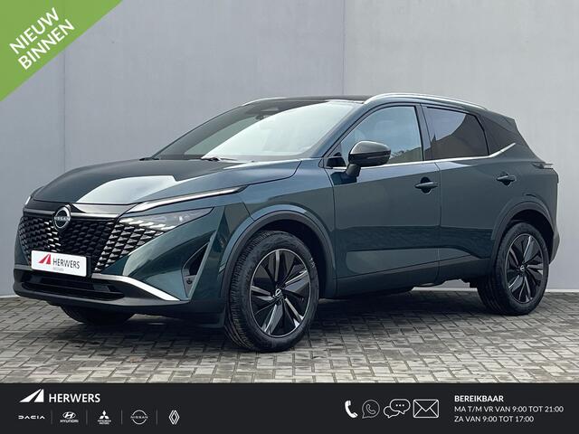 Nissan QASHQAI 1.3 MHEV Xtronic Tekna / ¤4.500,- EINDEJAARSVOORDEEL / NIEUW uit voorraad leverbaar! / Panoramadak / HUD / 360° Camera / Apple Carplay & Android Auto / Elektrisch Verstelbare Bestuurdersstoel met geheugenset / Google Maps Navigatie / Keyless Entry & Sta
