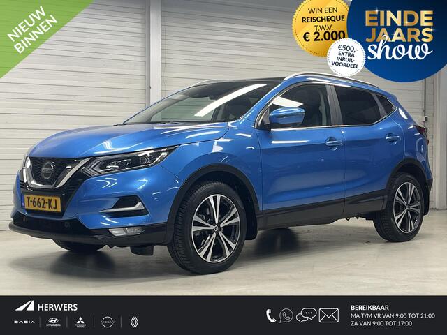 Nissan QASHQAI 1.3 DIG-T Tekna + / All Seasonbanden / Panoramadak / Navigatie / Lederen Bekleding / Stoelverwarming / Climate Control / 360 Graden Camera /